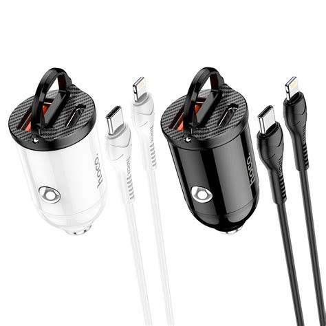 hoco. NZ2 30W QC3.0 rýchlonabíjací set do auta s type-c na lightning ...