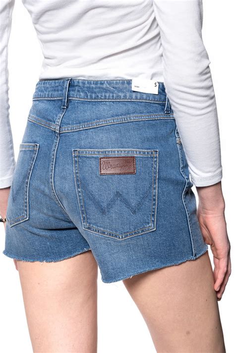 Damskie Shorty Jeansowe Wrangler Boyfriend Short Worn Blue W Kkn