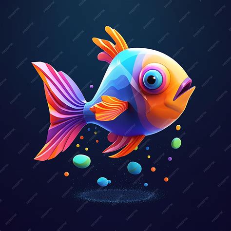 Premium Photo | A fish with a blue background and a blue background.