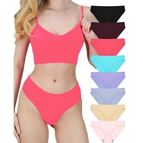 Sunm Boutique Seamless Cheeky Bikini No Show Panties Breathable Briefs