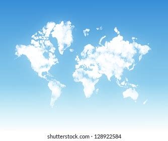 World Map Shaped By Clouds Stock Illustration 128922584 | Shutterstock