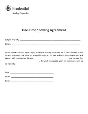 Fillable Online One Time Showing Agreement Pdf Agent Image Fax Email