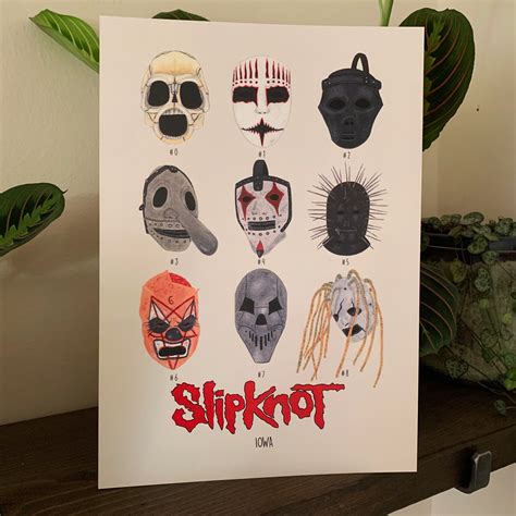 Slipknot Iowa Masks A4 Print Gouache Painting - Etsy