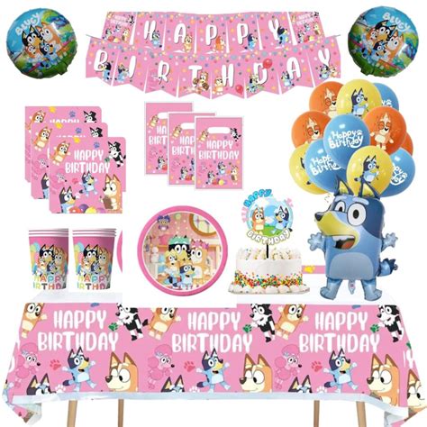 Set Globos Decoraci N Cotill N Para Cumplea Os Bluey Y Bingo Modelo