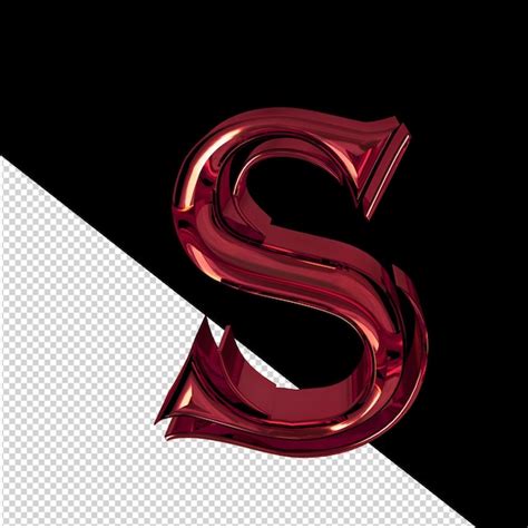 Premium PSD | Symbol made of red letter s