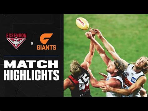 Essendon V Gws Giants Highlights Round Afl Youtube