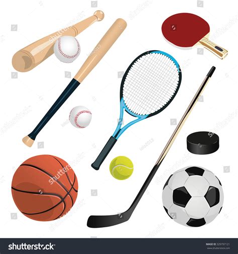 Set Different Sports Equipment Stock Vector (Royalty Free) 329797121 | Shutterstock