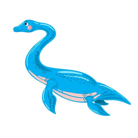 Premium Vector | Vector dinosaur illustration. blue elasmosaurus ...