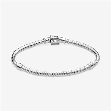 Pandora Moments Barrel Clasp Snake Chain Bracelet | Sterling silver ...