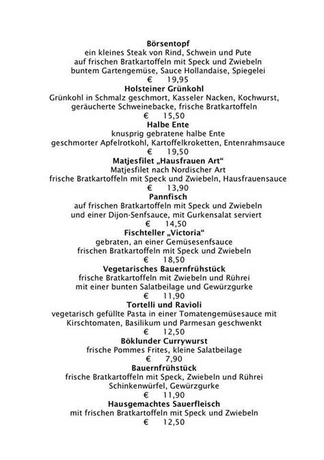 Menu At Gasthof Victoria Restaurant Winnemark