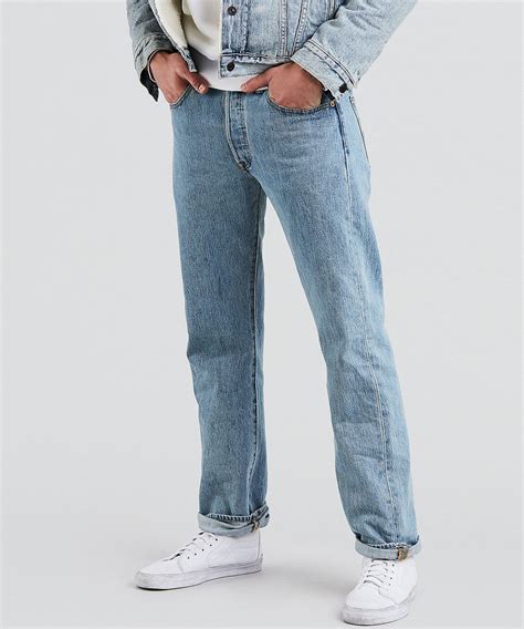 Levis Mens 501 Original Fit Jeans Light Stonewash — Daves New York