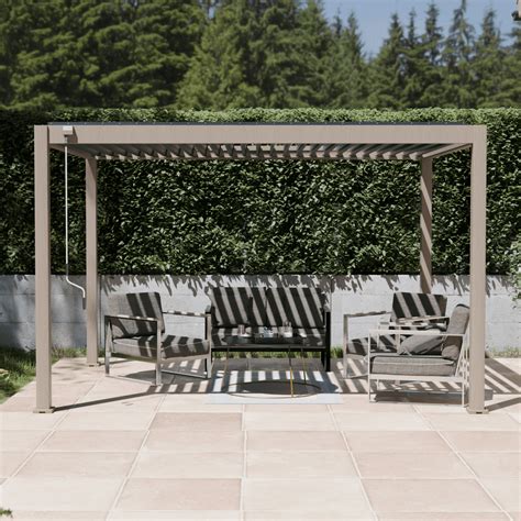 Pergola Bioclimatique Auto Port E Effet Bois X M Ombr A