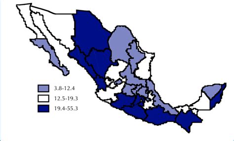 6 MORTALIDAD POR HOMICIDIOS MÉXICO ESTADOS CON MAYOR Y MENOR TASA