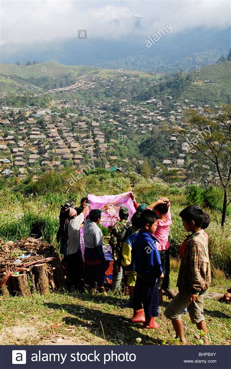 Funeral Procession Umpium Refugee Campthai Burmese Border South Of