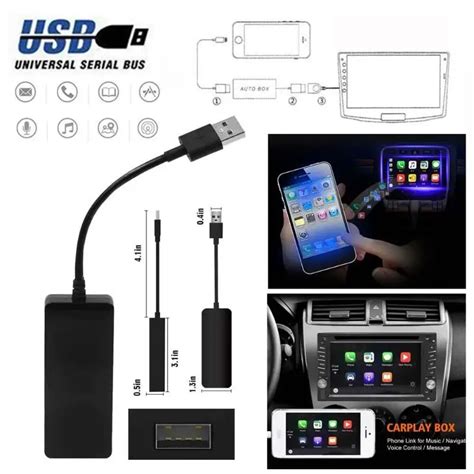 12V USB Dongle for Apple iOS CarPlay Android Car Navigation Player ...