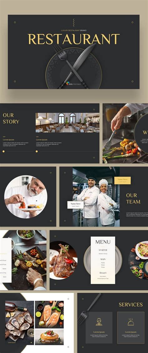 Luxury Restaurant Brand Pitch Deck PPT Template Restaurant Branding