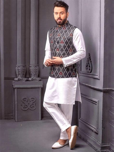 Silk Kurta Pajama With Modi Jacket Nehru Jacket With Kurta Pajama