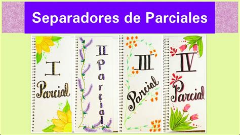 Separadores Para Parciales Libretas Creativas YouTube