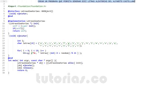 POO Objective C Generar Letras Aleatorias Tutorias Co