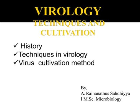 Virology techniques | PPT