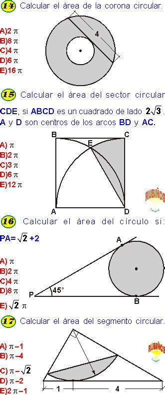 Areas De Regiones Circulares Ejemplos Y Ejercicios Resueltos De Geometria