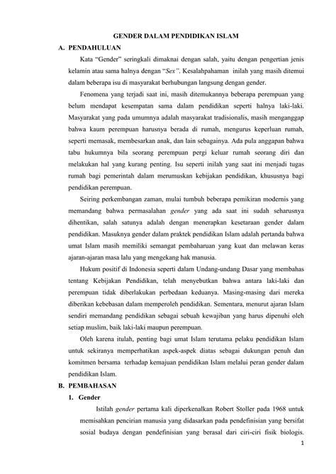 Kapita Selekta Pendidikan Islam Gender Dalam Perspektif Pendidikan Islam Pdf