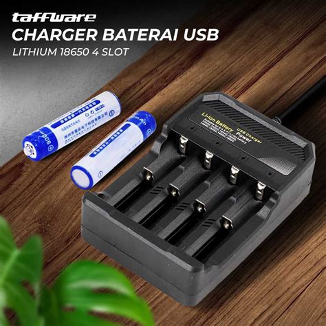 Jual Taffware Charger Baterai 4 Slot 14500 18350 18650 Li Ion