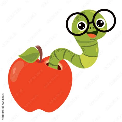 Cartoon Drawing Of A Worm Stock Vector | Adobe Stock