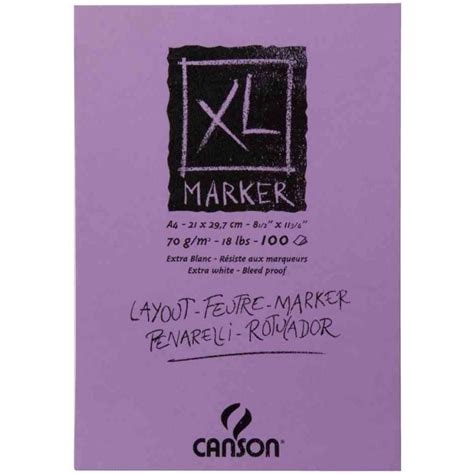 Stock Bureau CANSON Bloc Pour Croquis XL MARKER 70g A4 100 Feuilles