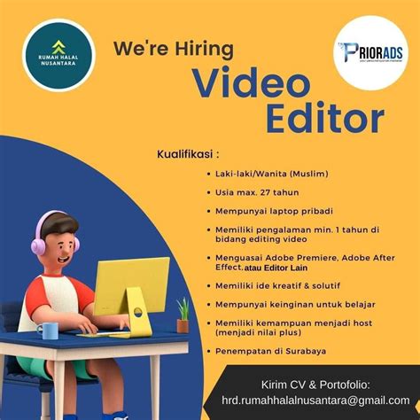 Lowongan Kerja Video Editor Di Rumah Halal Nusantara Nugasin