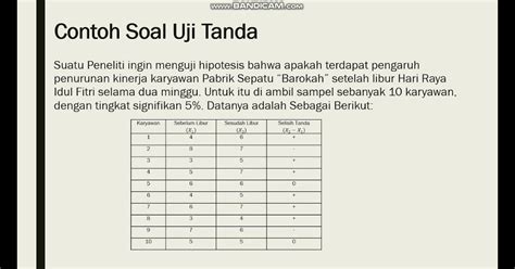 Contoh Soal Uji Tanda Statistik Non Parametrik Riset