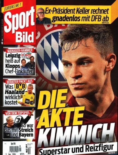 Joshua Kimmich, Sport Bild Magazine 03 November 2021 Cover Photo - Germany