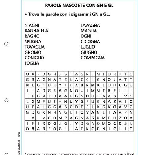 Parole Nascoste Con Gn E Gl Giunti Scuola