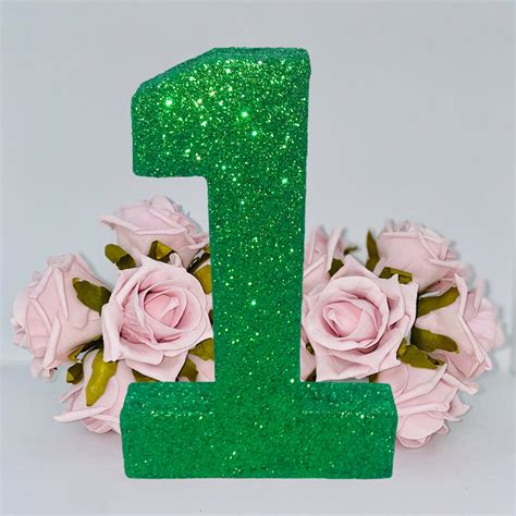 Black Glitter Number Glitter Number One Freestanding Number Prop