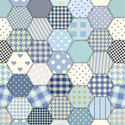 Blue Patchwork Fabric – ineedfabric.com