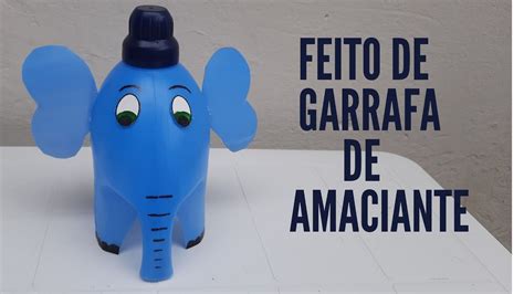 Elefante Feito Embalagem Garrafa De Amaciante Reciclagem F Cil