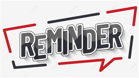 Reminder In Lettering Banner Style, Reminder, Banner, Text PNG and ... 