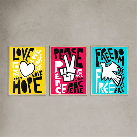 Cuadro Frase FREEDOM PEACE LOVE Comprar En DecoHouse