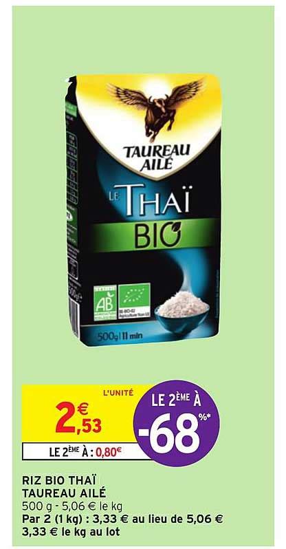 Offre Riz Bio Tha Taureau Ail Chez Intermarche