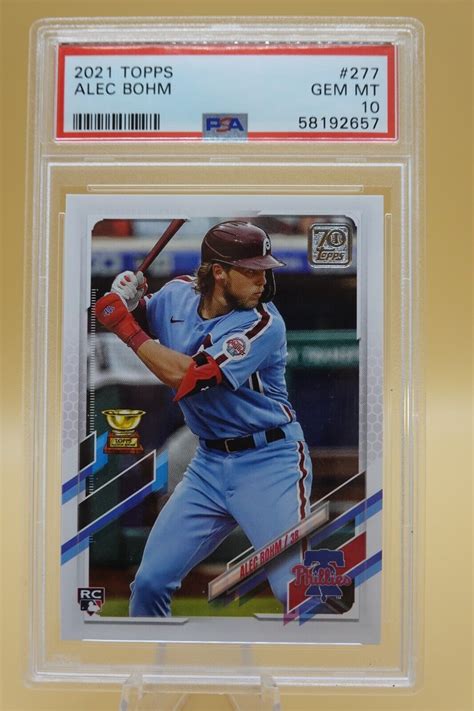 2021 Topps Series 1 ALEC BOHM 277 Rookie RC Phillies PSA 10