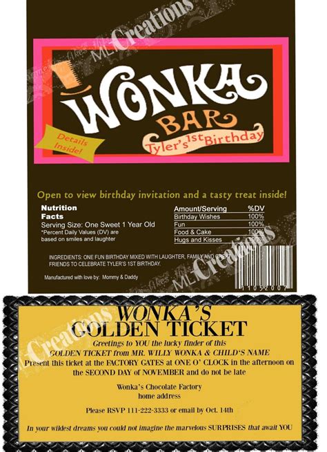 Wonka Bar Template Printable