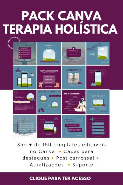 Pack Canva Terapia Hol Stica Templates Edit Veis No Canva Para