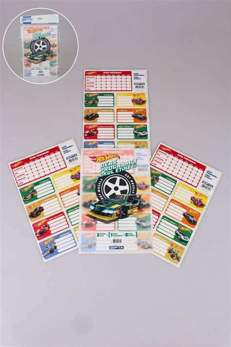 YENİ SEZON LİSANSLI HOT WHEELS LÜ OKUL ETİKETİ DERS PROGRAMLI