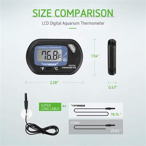 Vivosun Pack Lcd Digital Aquarium Thermometer With Suction Cup