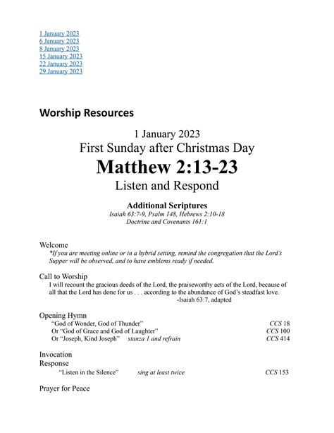 Worship Planning Tools-January 2023 by CofChrist - Issuu