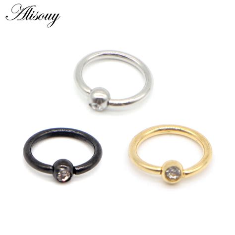 Alisouy Pc Stainless Steel Captive Hoop Crystal Bead Rings Bcr Eyebrow