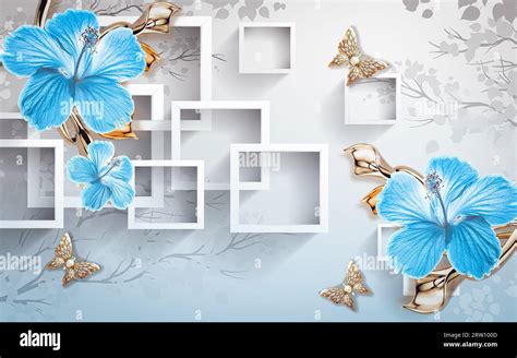 3D flower wallpaper with butterfly and 3D background. Perfect for ...