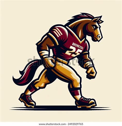 Vintage Cartoon Full Body Bronco Mascot AI-generated image 2492029765 ...