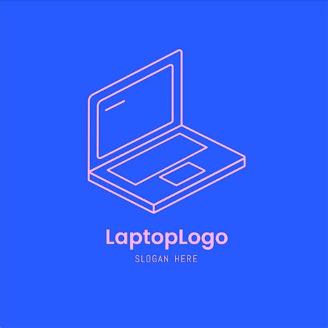 Modelo De Logotipo De Laptop Plano Linear Criativo Vetor Gr Tis