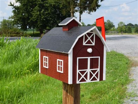 Barn Mailbox Amish Mailbox Amish Handmade Made In Usa Etsy Barn